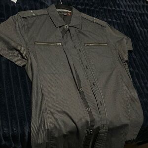 Men's Striped Button-Up Shirt